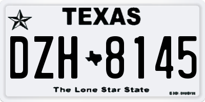 TX license plate DZH8145