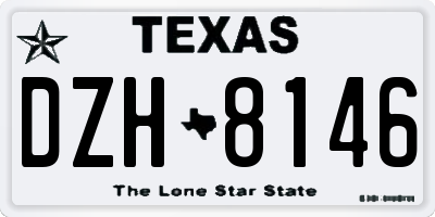 TX license plate DZH8146