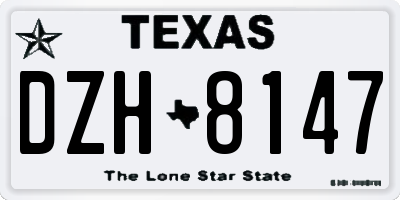 TX license plate DZH8147