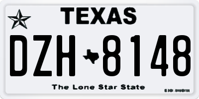 TX license plate DZH8148