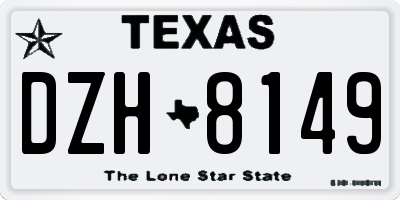 TX license plate DZH8149