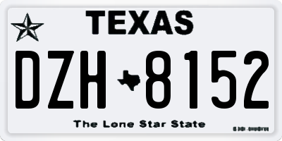 TX license plate DZH8152