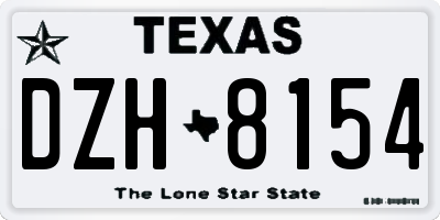TX license plate DZH8154