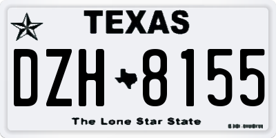 TX license plate DZH8155
