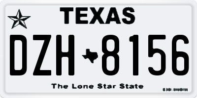 TX license plate DZH8156