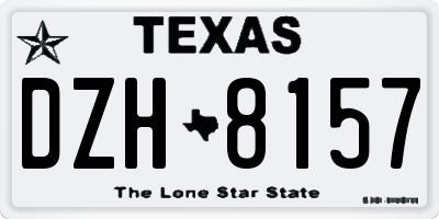 TX license plate DZH8157