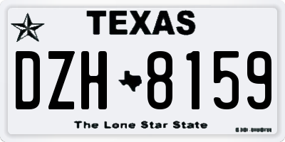 TX license plate DZH8159