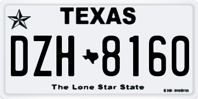 TX license plate DZH8160