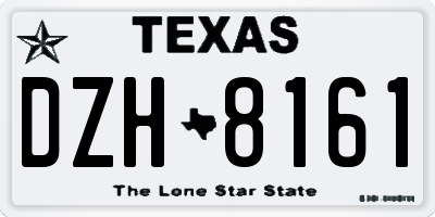 TX license plate DZH8161