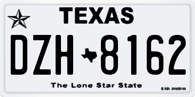 TX license plate DZH8162