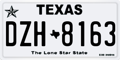 TX license plate DZH8163