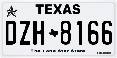 TX license plate DZH8166