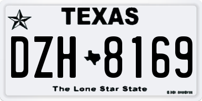 TX license plate DZH8169