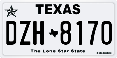 TX license plate DZH8170