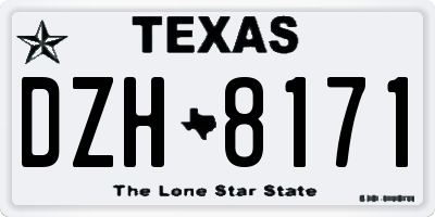 TX license plate DZH8171