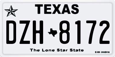 TX license plate DZH8172