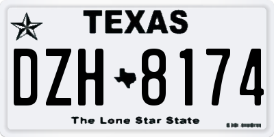 TX license plate DZH8174