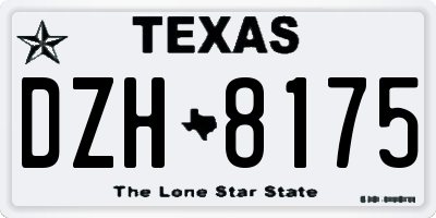 TX license plate DZH8175