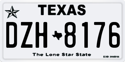 TX license plate DZH8176