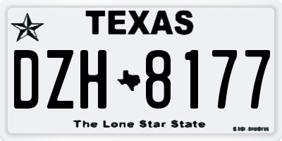 TX license plate DZH8177