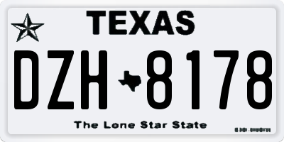 TX license plate DZH8178