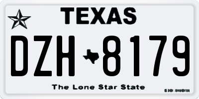 TX license plate DZH8179