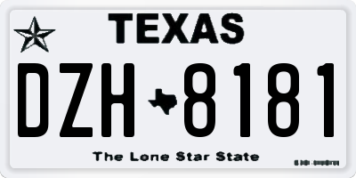 TX license plate DZH8181