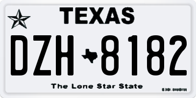 TX license plate DZH8182