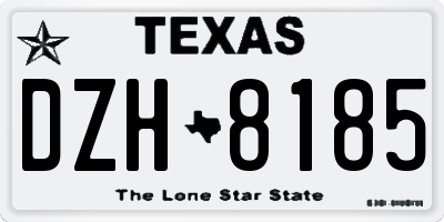 TX license plate DZH8185