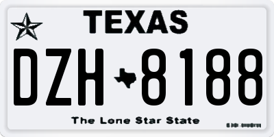 TX license plate DZH8188
