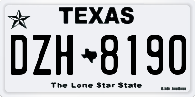 TX license plate DZH8190