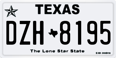 TX license plate DZH8195