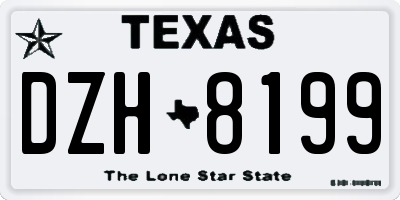 TX license plate DZH8199
