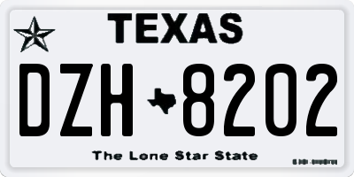 TX license plate DZH8202
