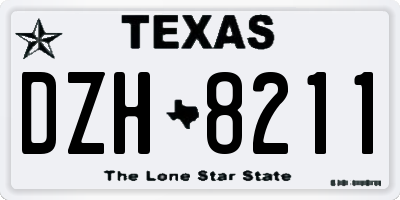TX license plate DZH8211