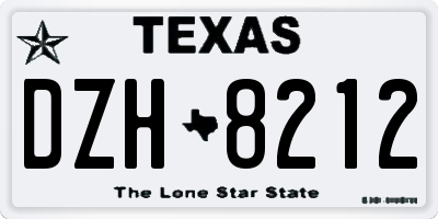 TX license plate DZH8212