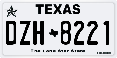 TX license plate DZH8221