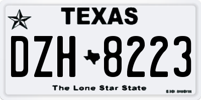 TX license plate DZH8223
