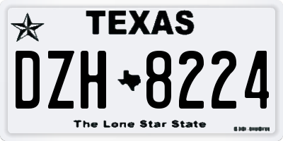 TX license plate DZH8224