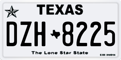 TX license plate DZH8225