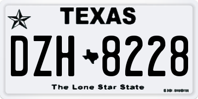TX license plate DZH8228