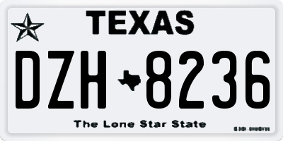 TX license plate DZH8236