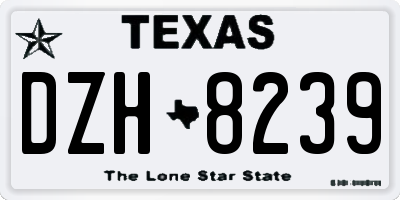 TX license plate DZH8239