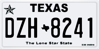 TX license plate DZH8241
