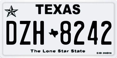 TX license plate DZH8242