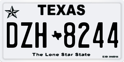 TX license plate DZH8244