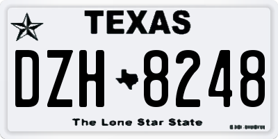 TX license plate DZH8248
