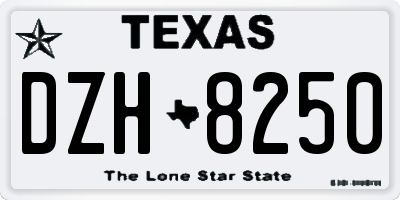 TX license plate DZH8250