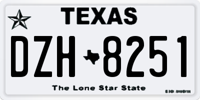 TX license plate DZH8251