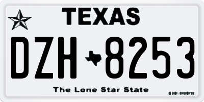 TX license plate DZH8253